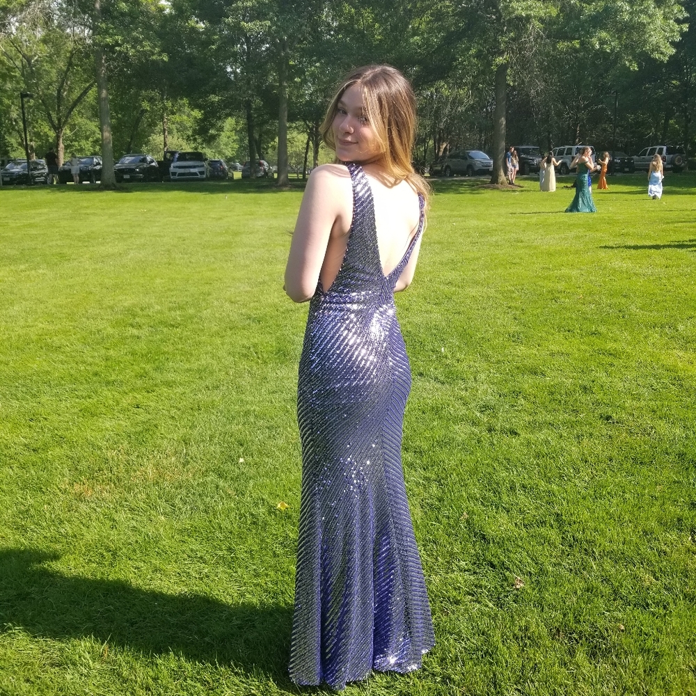 Purple Sequin Prom Dress - Picture 2 of 6